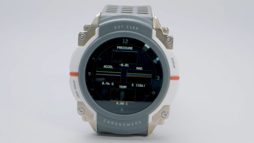 Screenshot of the environmental clockface of the Starfield watch.