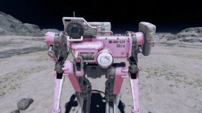 Vasco looks pretty in pink with the Starfield Hello Kitty mod