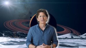 Custom image of Todd Howard on a Starfield background for Starfield mod support news