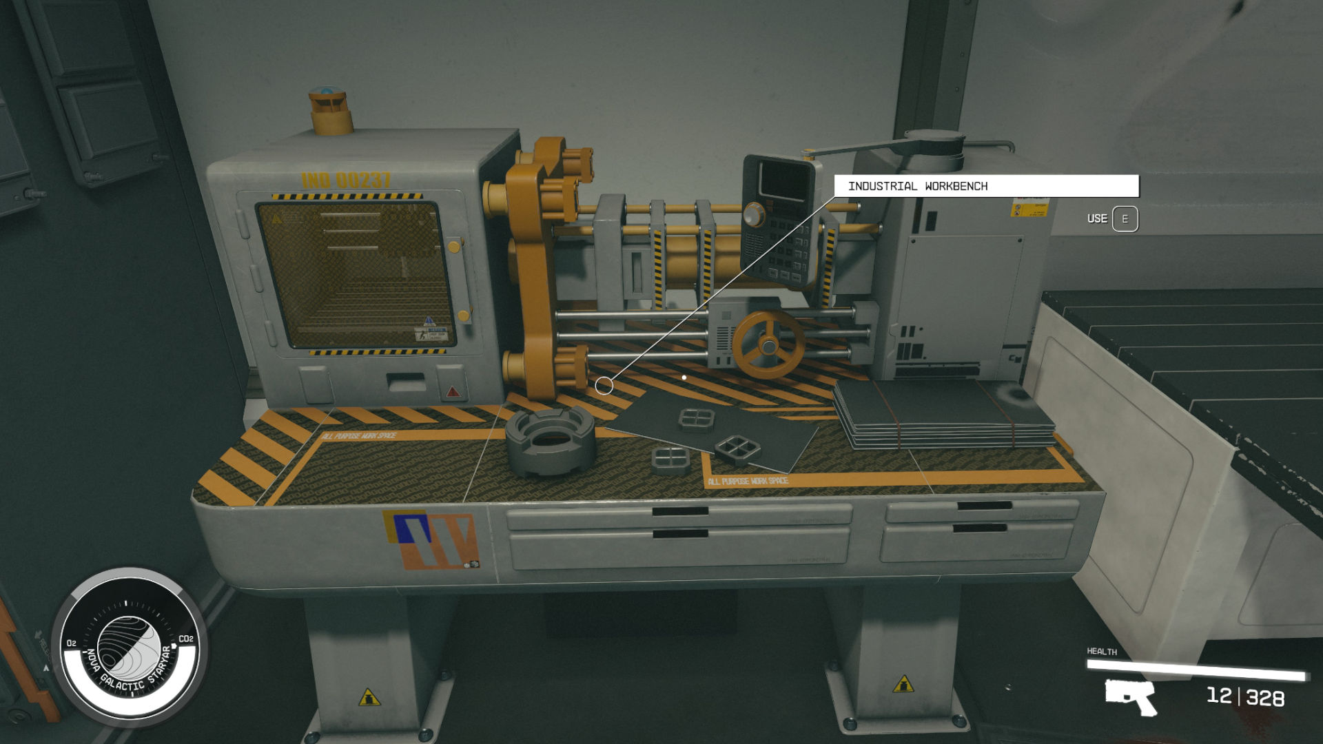 Screenshot of an Industrial Workbench for how to add workbench to your ship in Starfield guide
