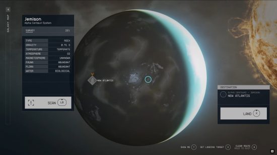 The Starfield map is also known as the galaxy map