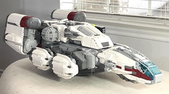 A Starfield ship fashioned from Lego by Redditor MartianBuddy3