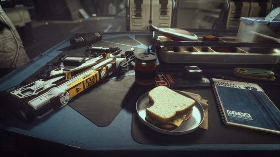 Starfield survival - sandwiches, coffee, and guns