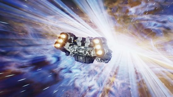 Starfield's gameplay comes with many new innovations, including the pictured Starfield ship and gravity drive.