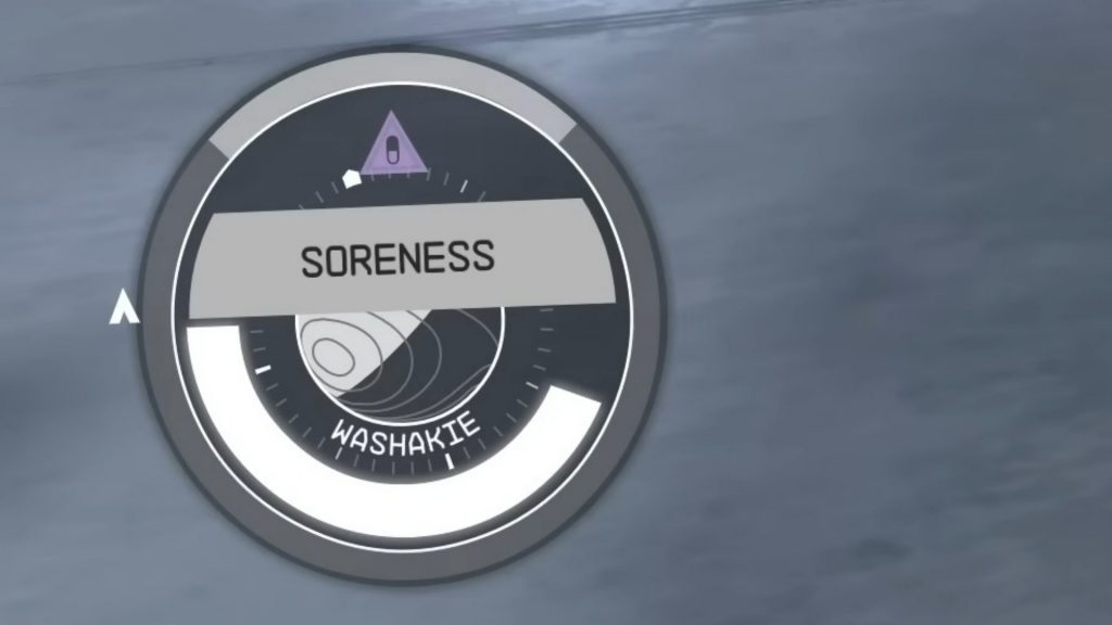 Screenshot of the compass UI displaying a Starfield illness.