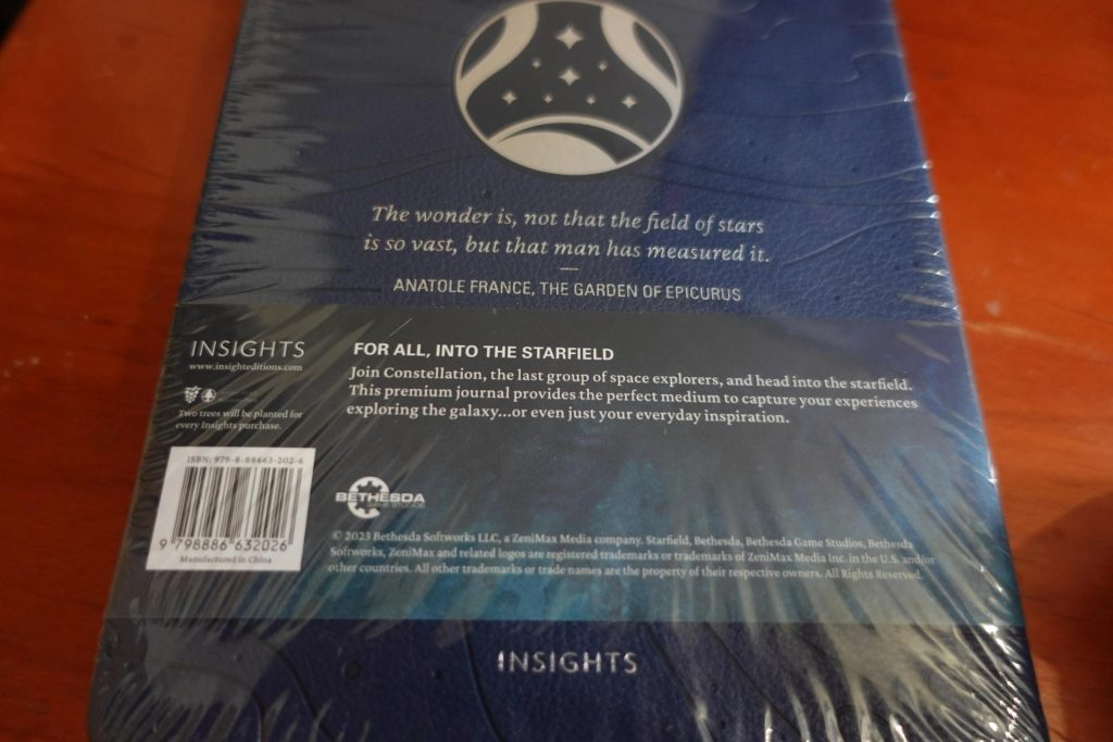 An image of a Starfield journal - rear view - posted to Reddit.