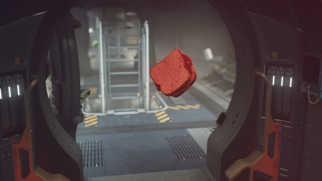 A lonely Starfield salami sandwich flaoting in space.
