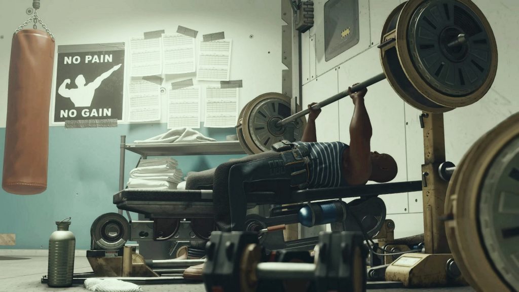 Screenshot of Vlad lifting weights.